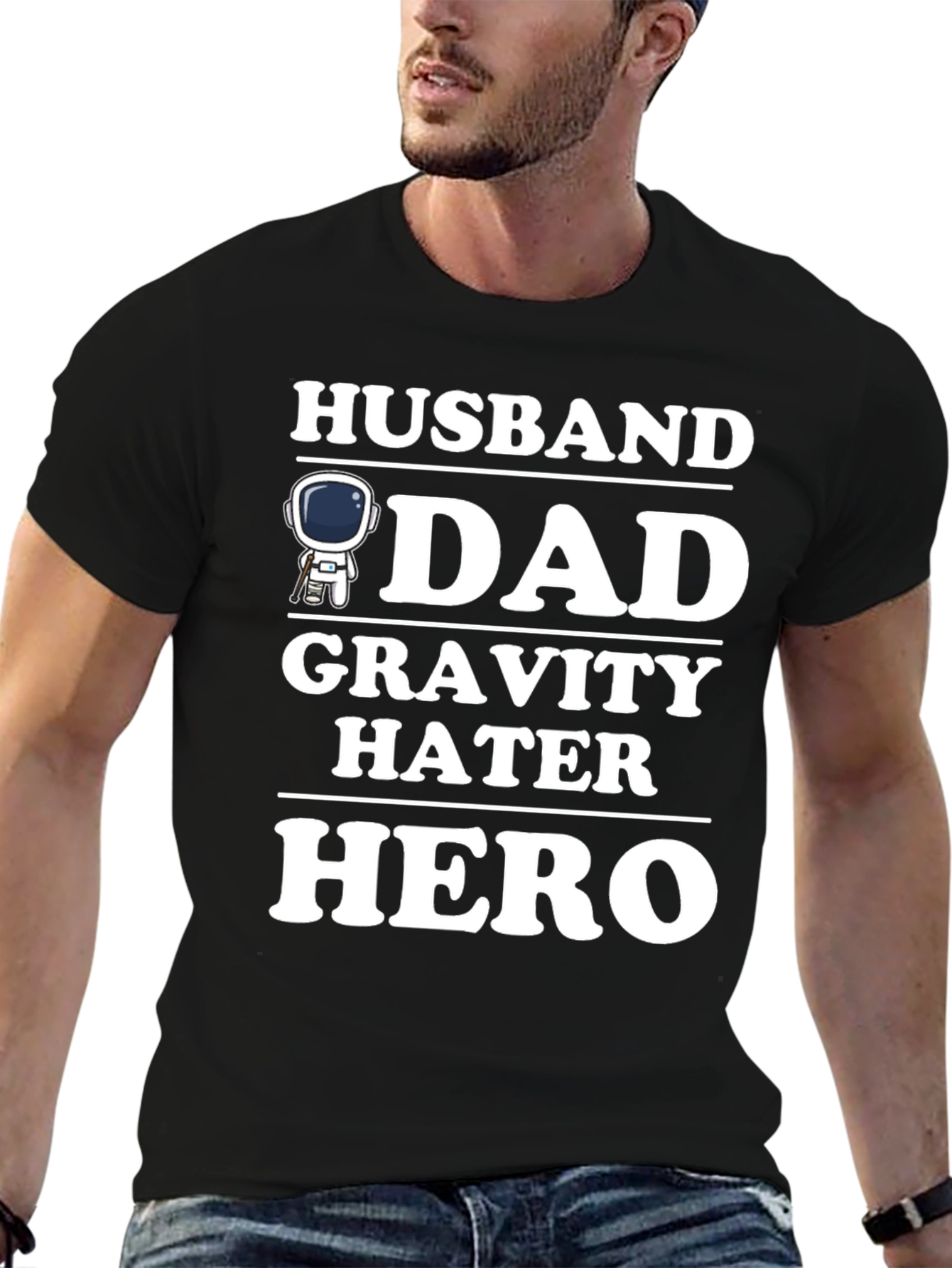 Husband Dad Gravity Hater Hero T-Shirt