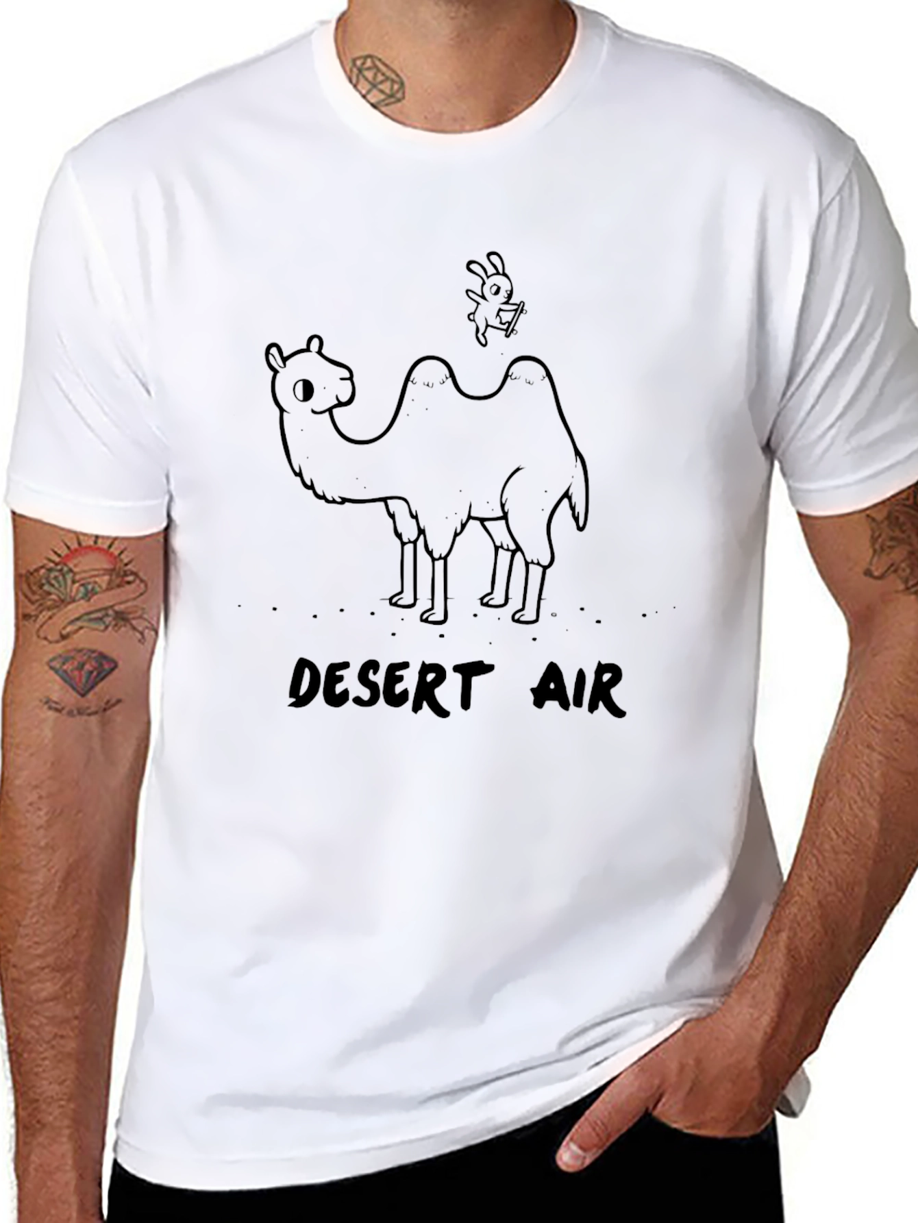 Desert Air Camel Graphic Black T-Shirt
