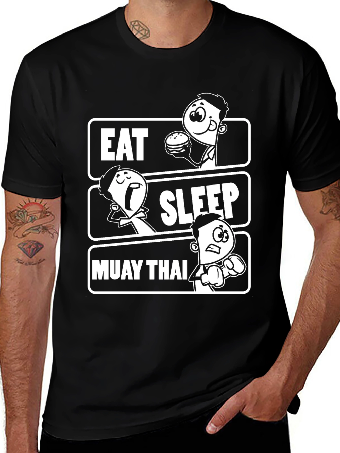 Eat Sleep Muay Thai T-Shirt Funny Thai Boxing Tee