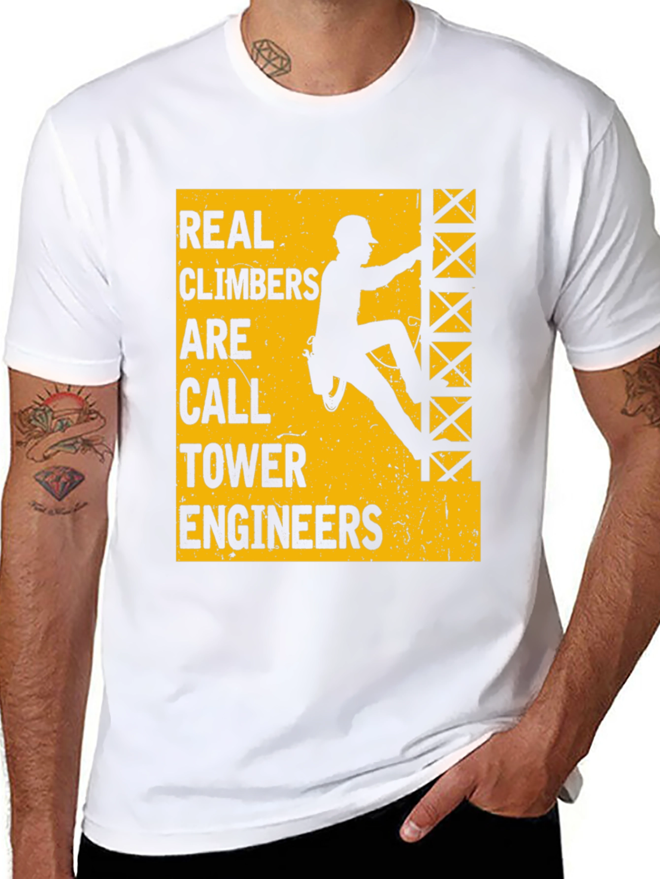 Real Climbers Are Call Tower Engineers Graphic Tee