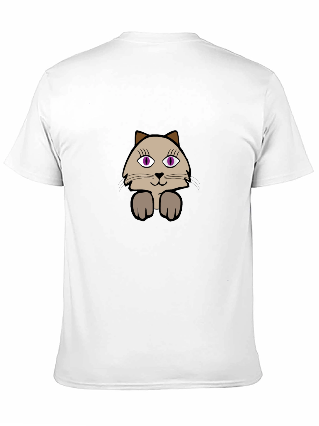 Cute Cartoon Cat Graphic Tee - Casual Black T-Shirt