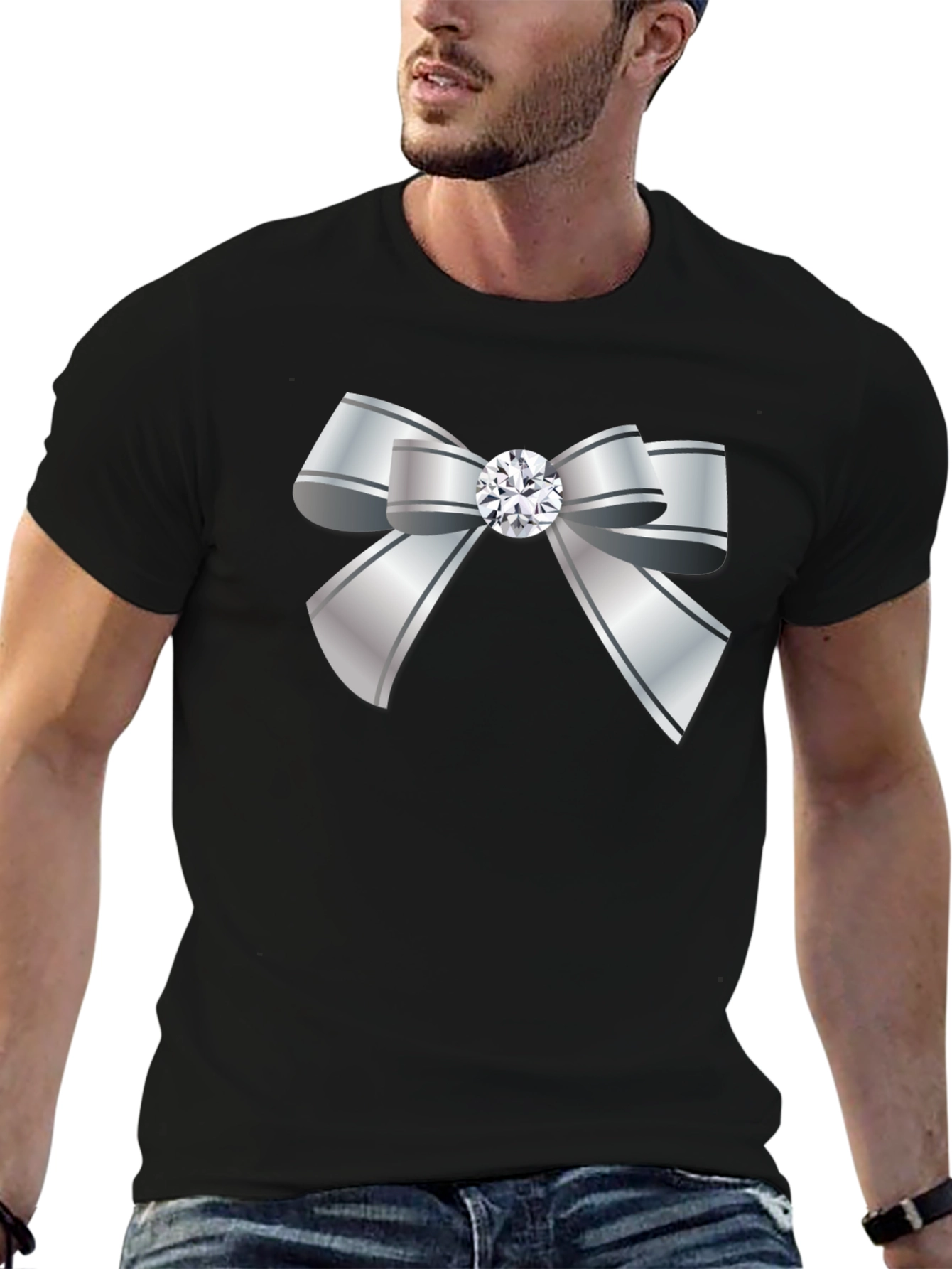 Silver Bow Graphic T-Shirt