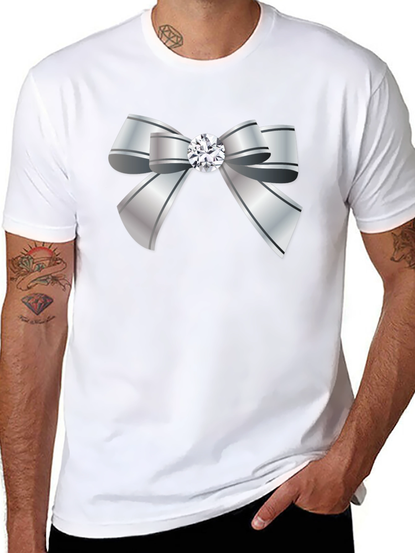 Silver Bow Graphic T-Shirt