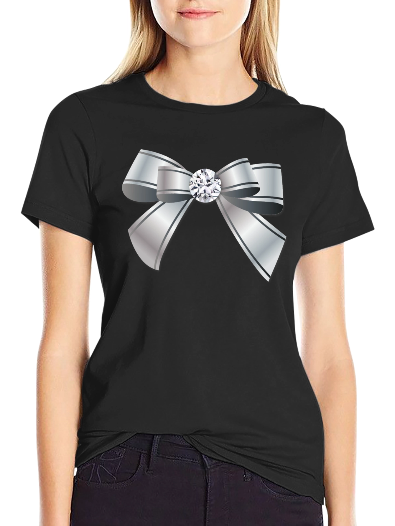 Silver Bow Graphic T-Shirt