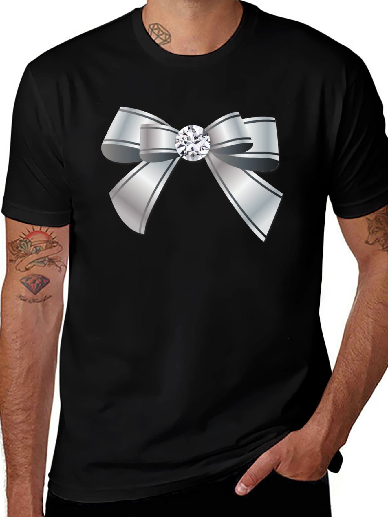 Silver Bow Graphic T-Shirt