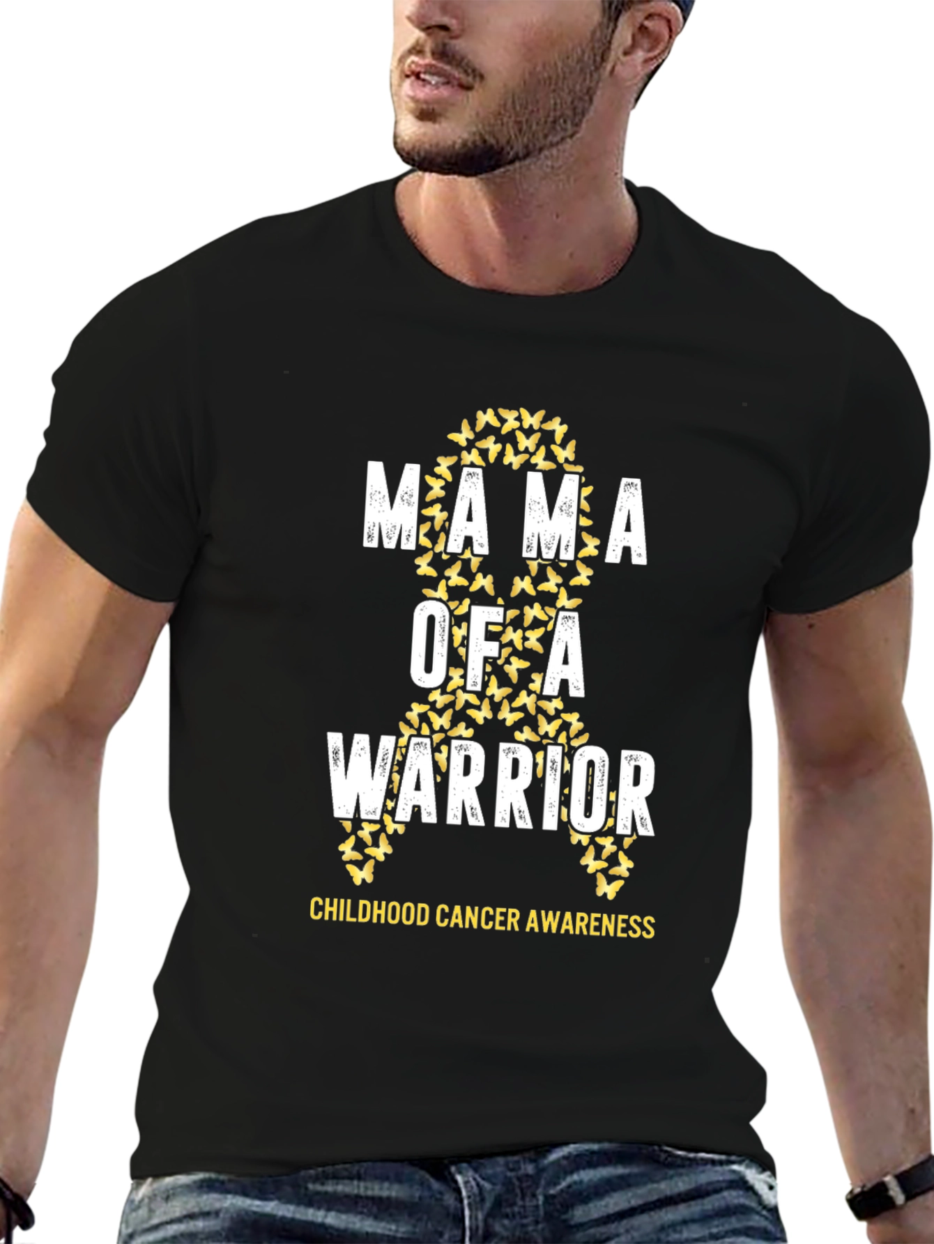 Mama of a Warrior Childhood Cancer Awareness T-Shirt