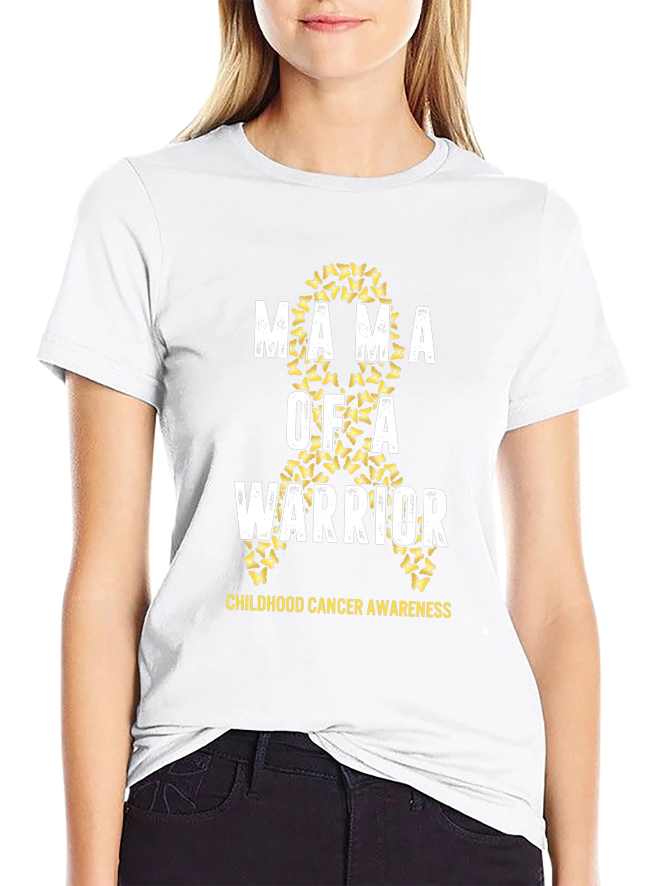 Mama of a Warrior Childhood Cancer Awareness T-Shirt