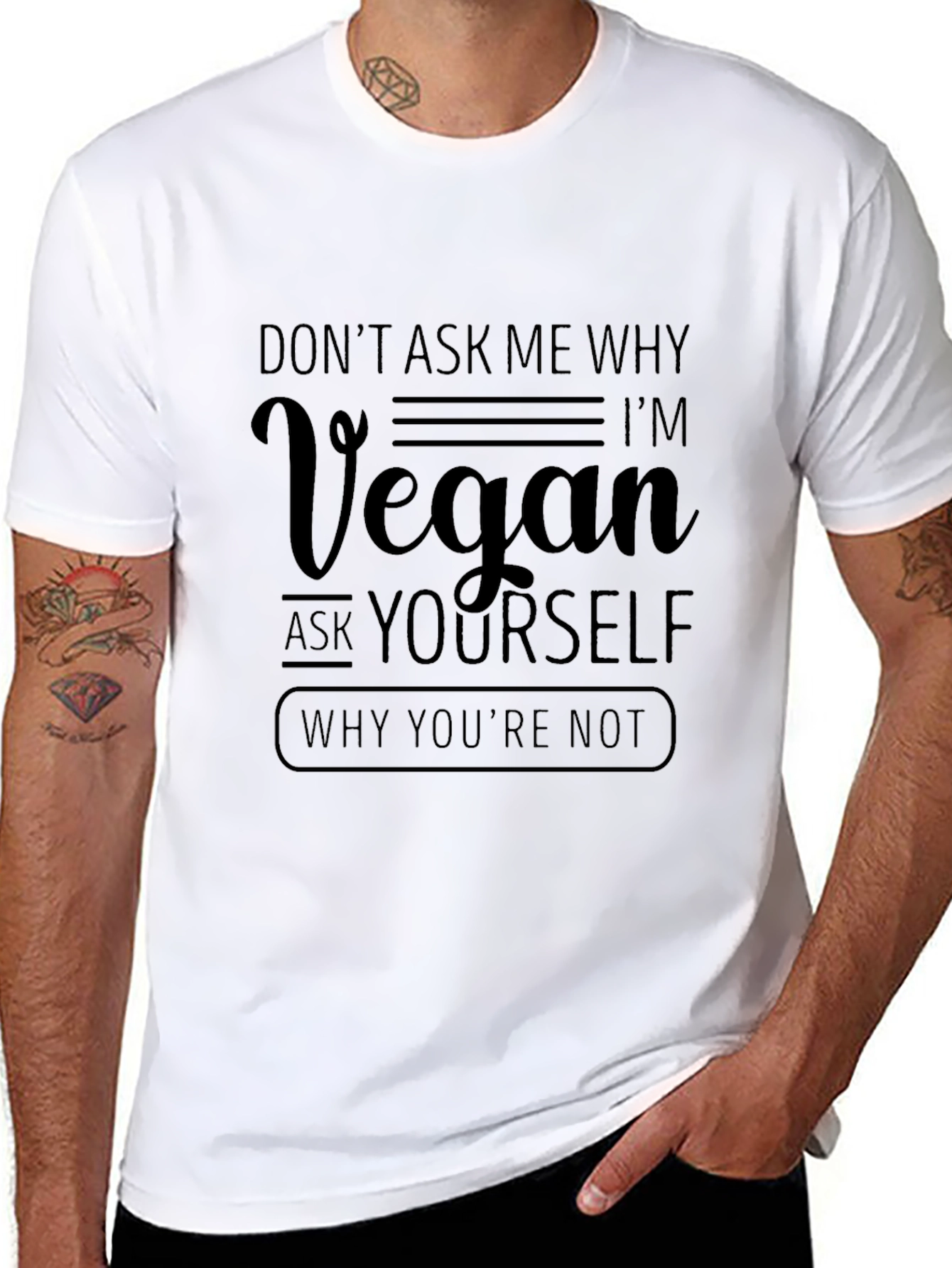 Vegan Statement T-Shirt - Ask Yourself Why Youre Not