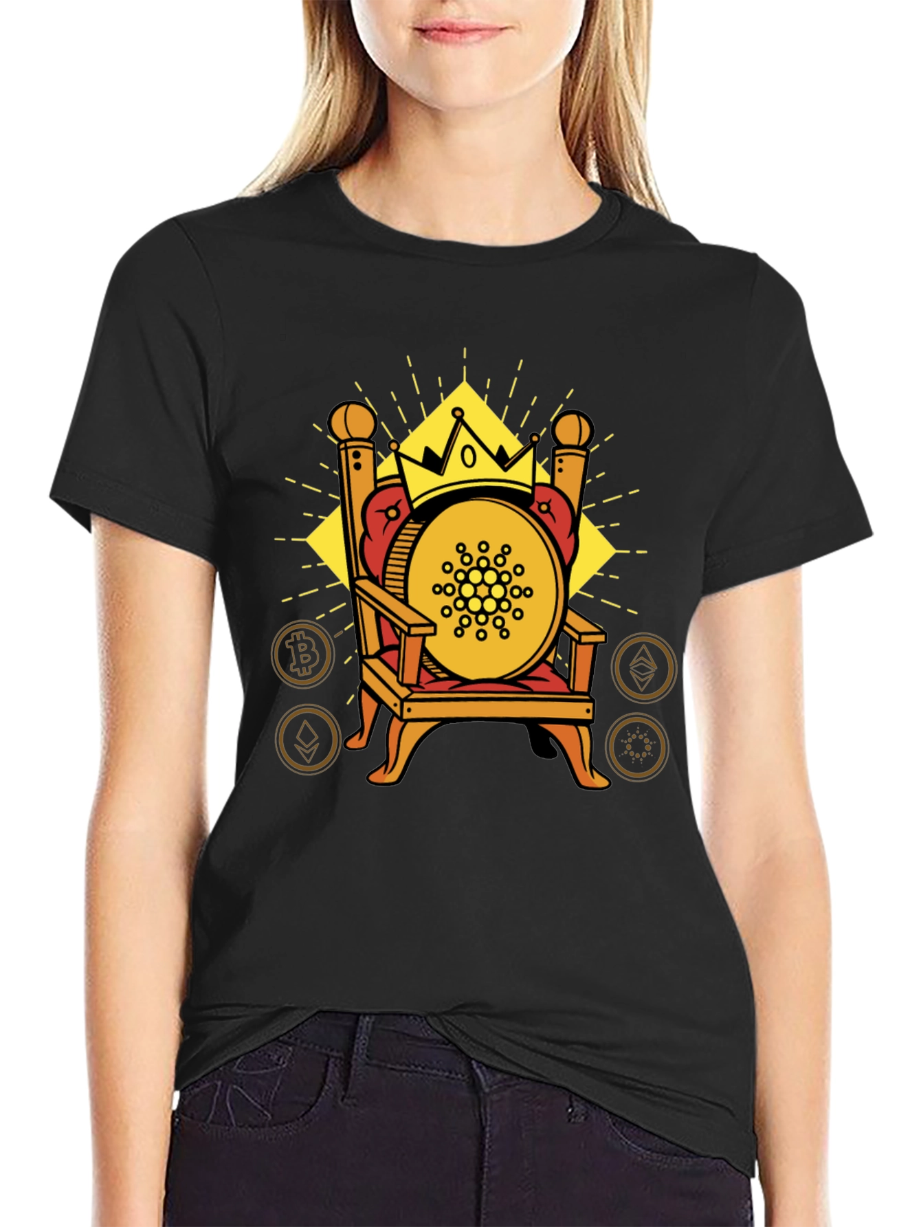 Crypto King T-Shirt - Bitcoin Ethereum Cardano