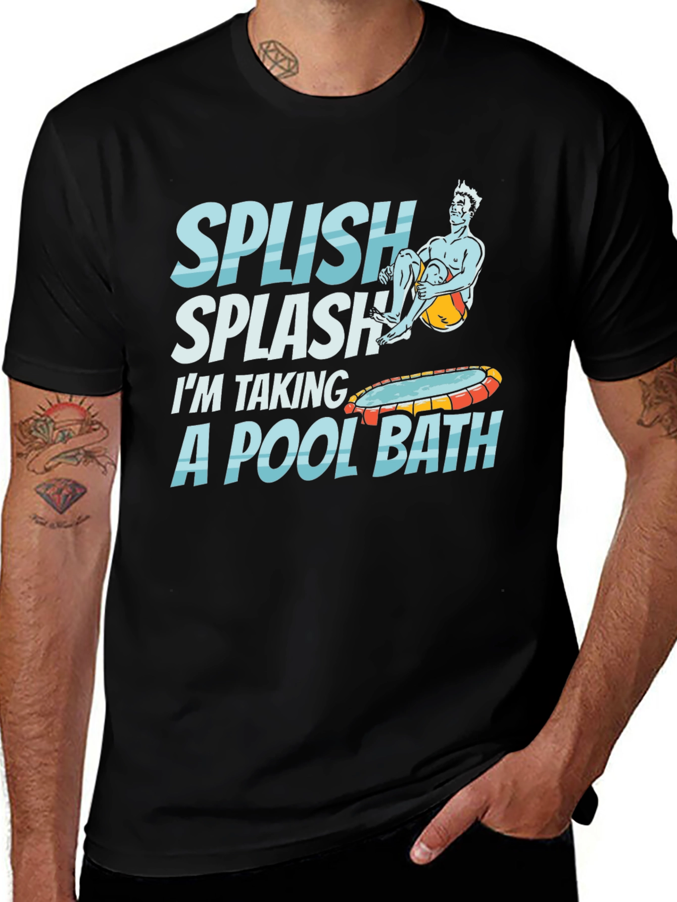 Splish Splash Pool Bath T-Shirt - Funny Summer Tee
