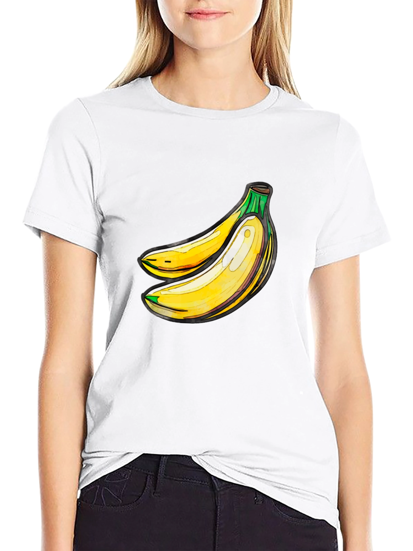 Banana Graphic Black T-Shirt - Fresh Fruit Design