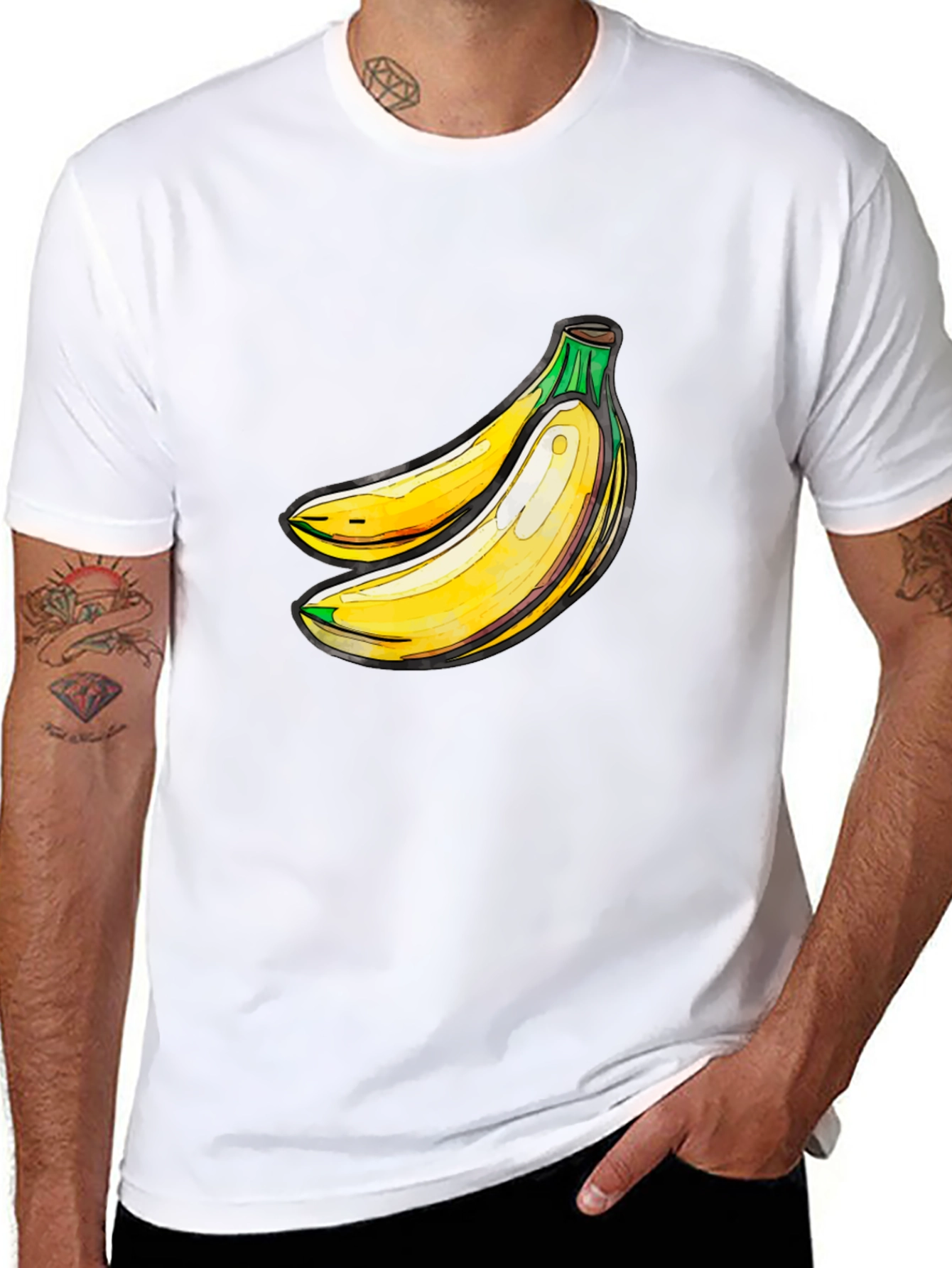Banana Graphic Black T-Shirt - Fresh Fruit Design
