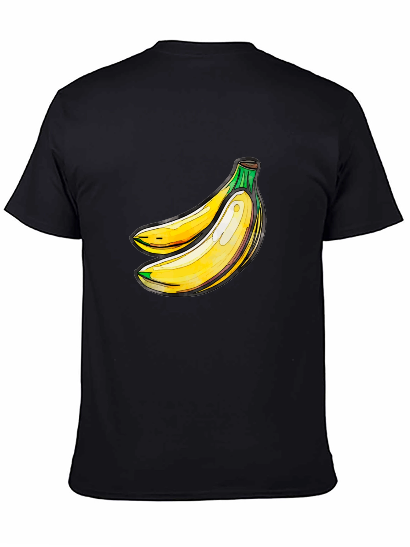 Banana Graphic Black T-Shirt - Fresh Fruit Design