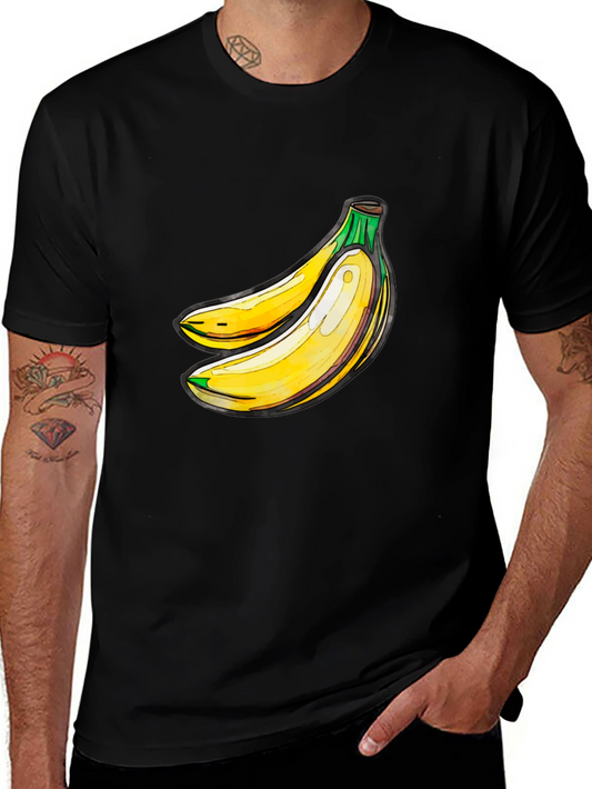 Banana Graphic Black T-Shirt - Fresh Fruit Design