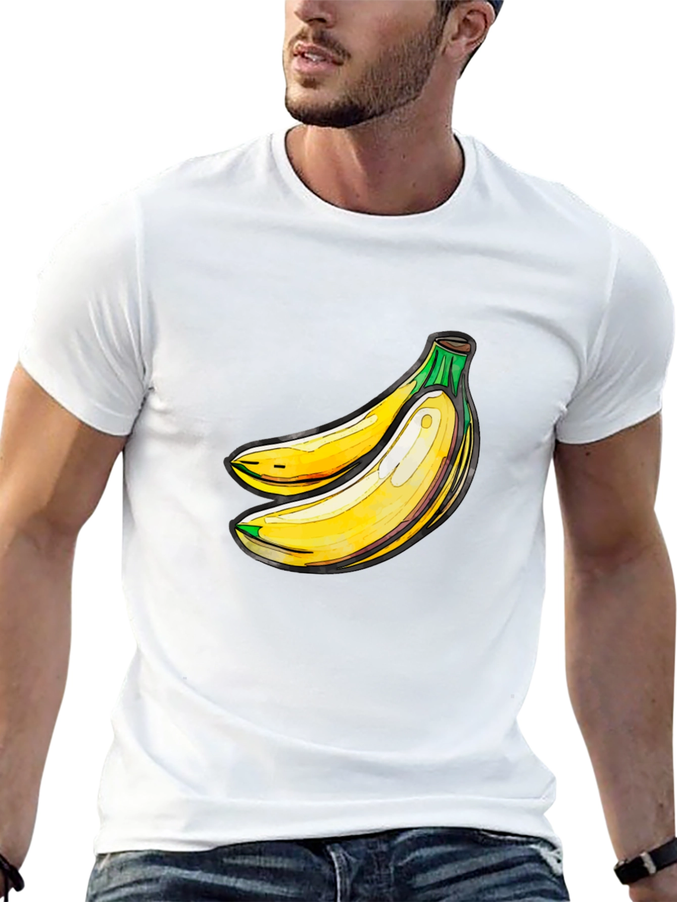 Banana Graphic Black T-Shirt - Fresh Fruit Design