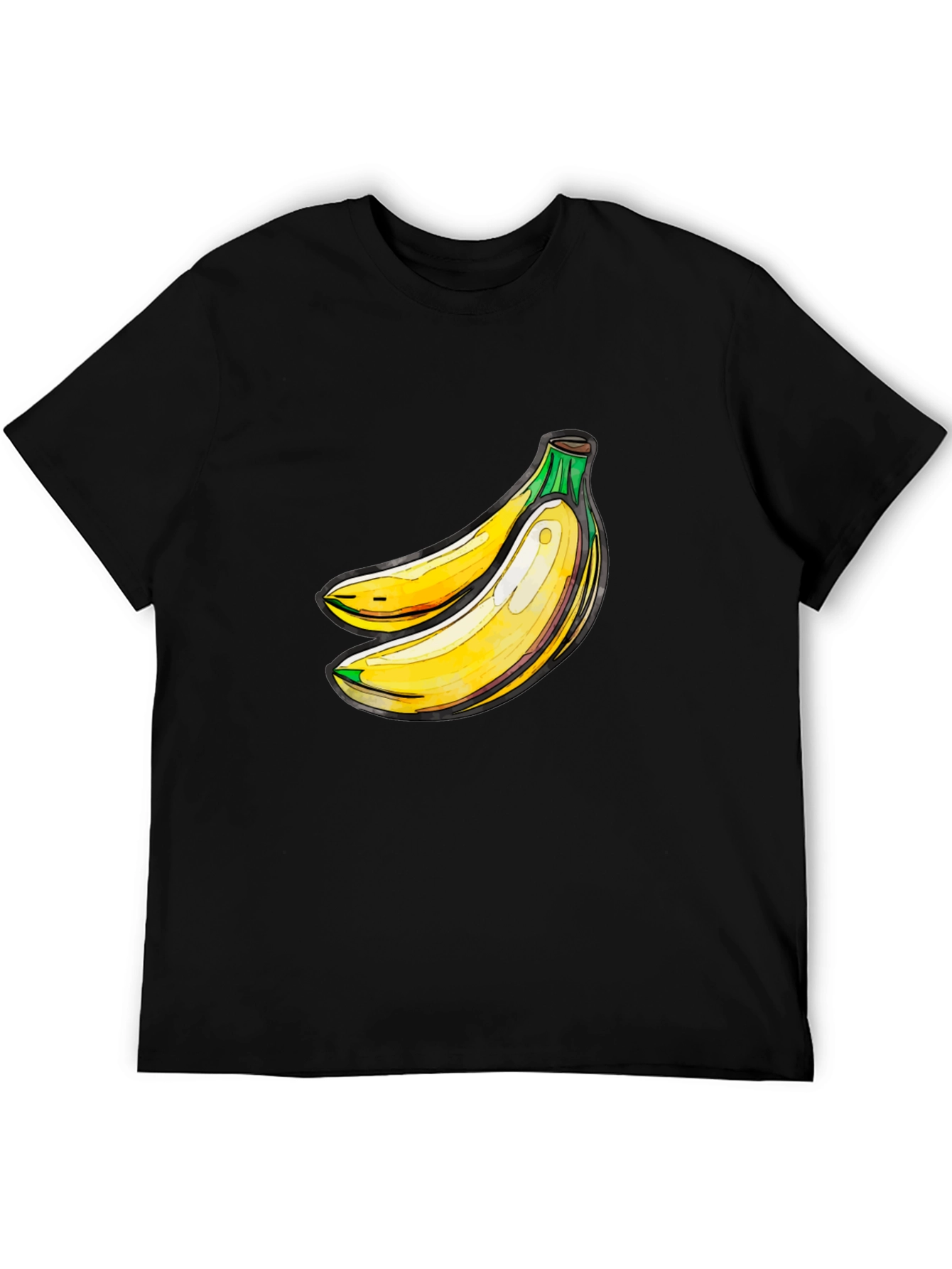 Banana Graphic Black T-Shirt - Fresh Fruit Design