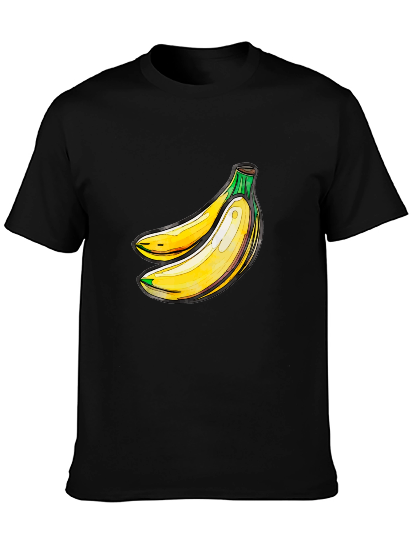 Banana Graphic Black T-Shirt - Fresh Fruit Design