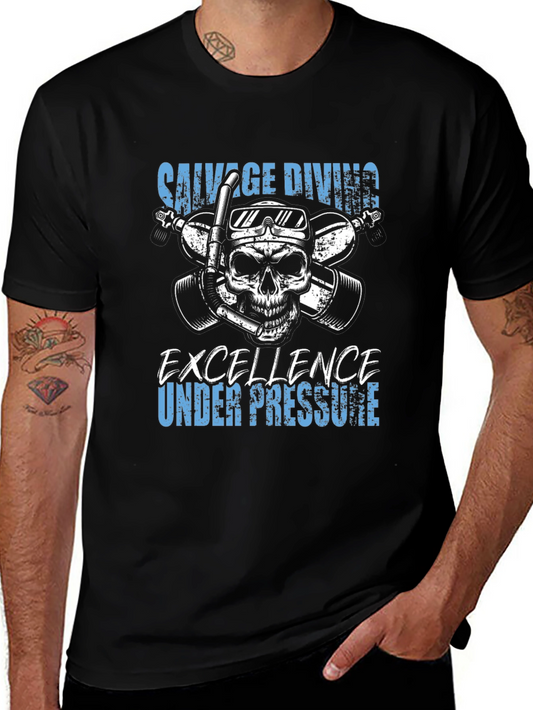 Savage Diving Skull T-Shirt - Excellence Under Pressure