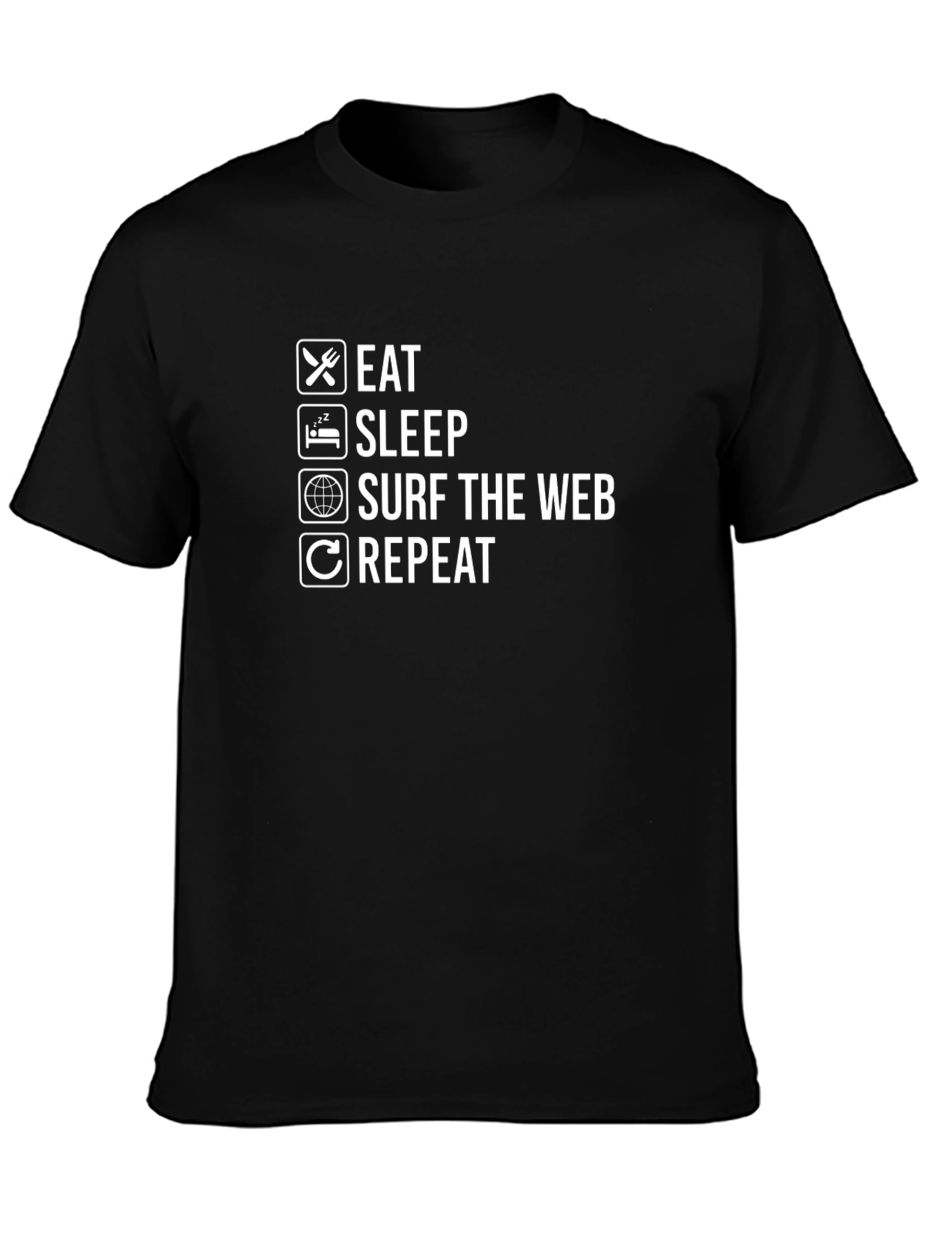 Eat Sleep Surf Web Repeat Graphic Tee