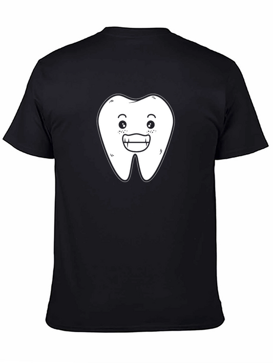 Funny Tooth Graphic T-Shirt - Black Cotton Tee