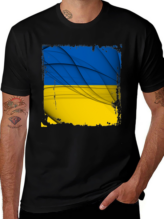 Ukraine Flag Graphic Black T-Shirt