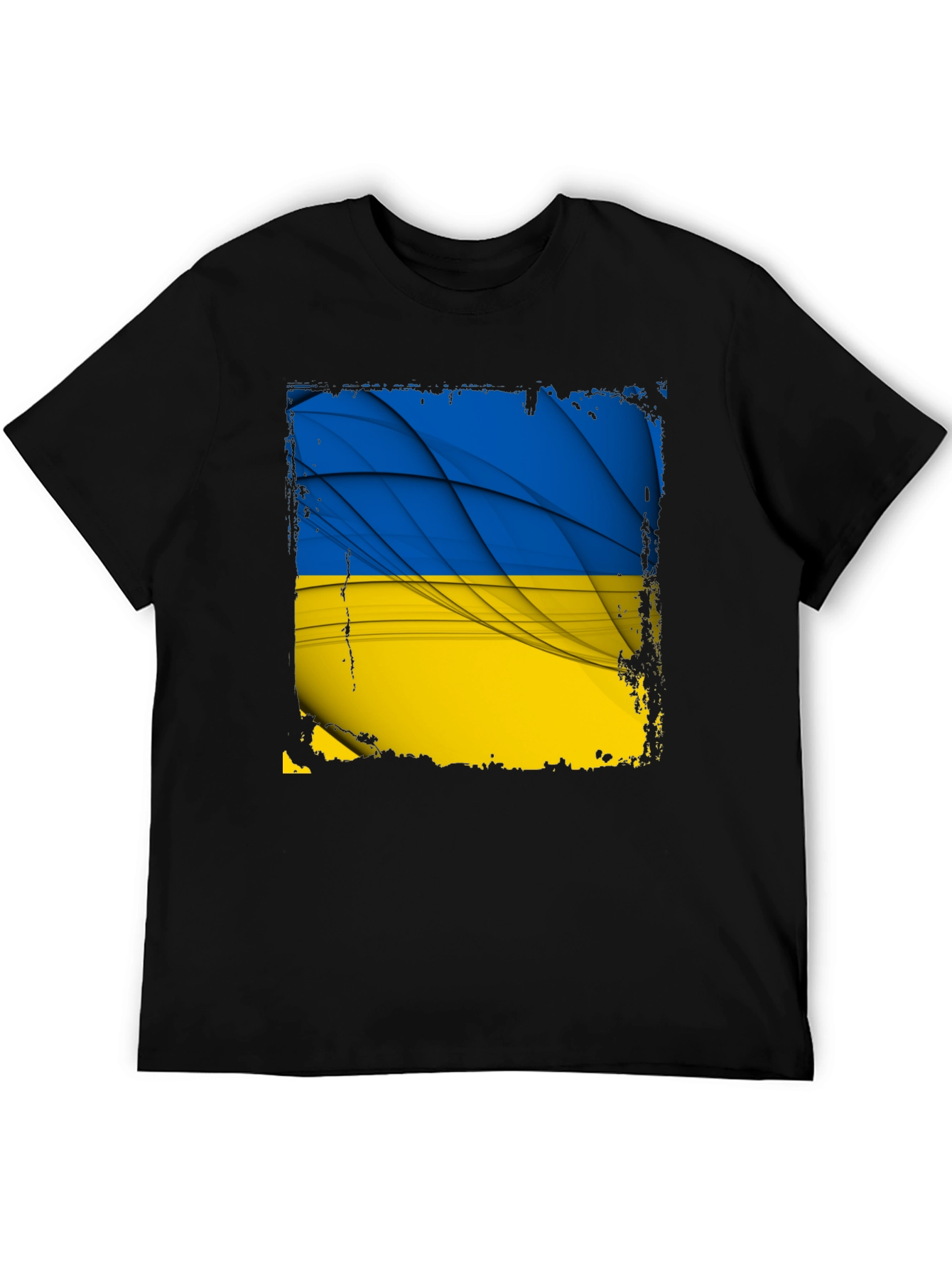 Ukraine Flag Graphic Black T-Shirt