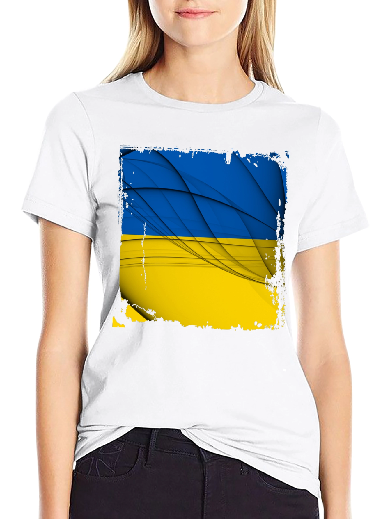 Ukraine Flag Graphic Black T-Shirt