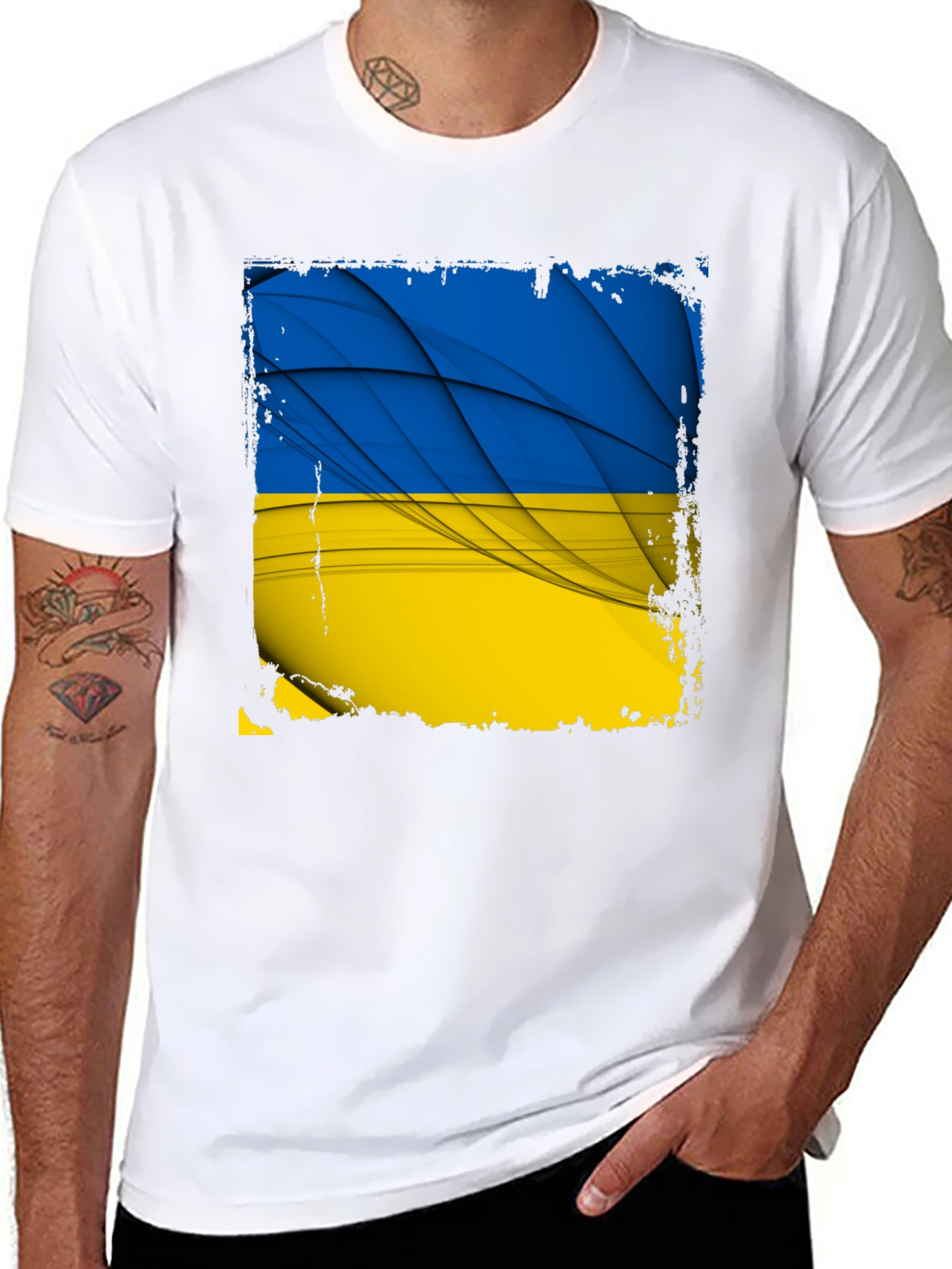 Ukraine Flag Graphic Black T-Shirt