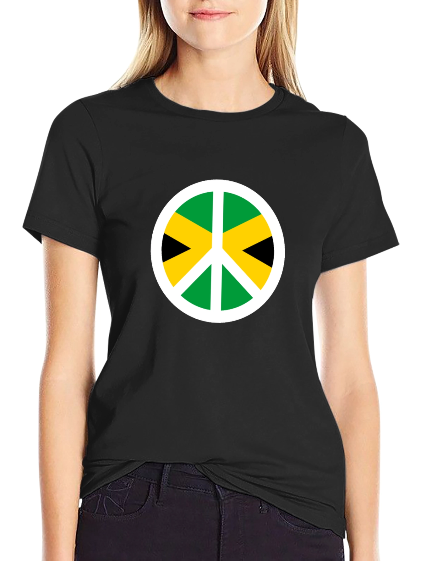 Jamaica Peace Sign T-Shirt - Black
