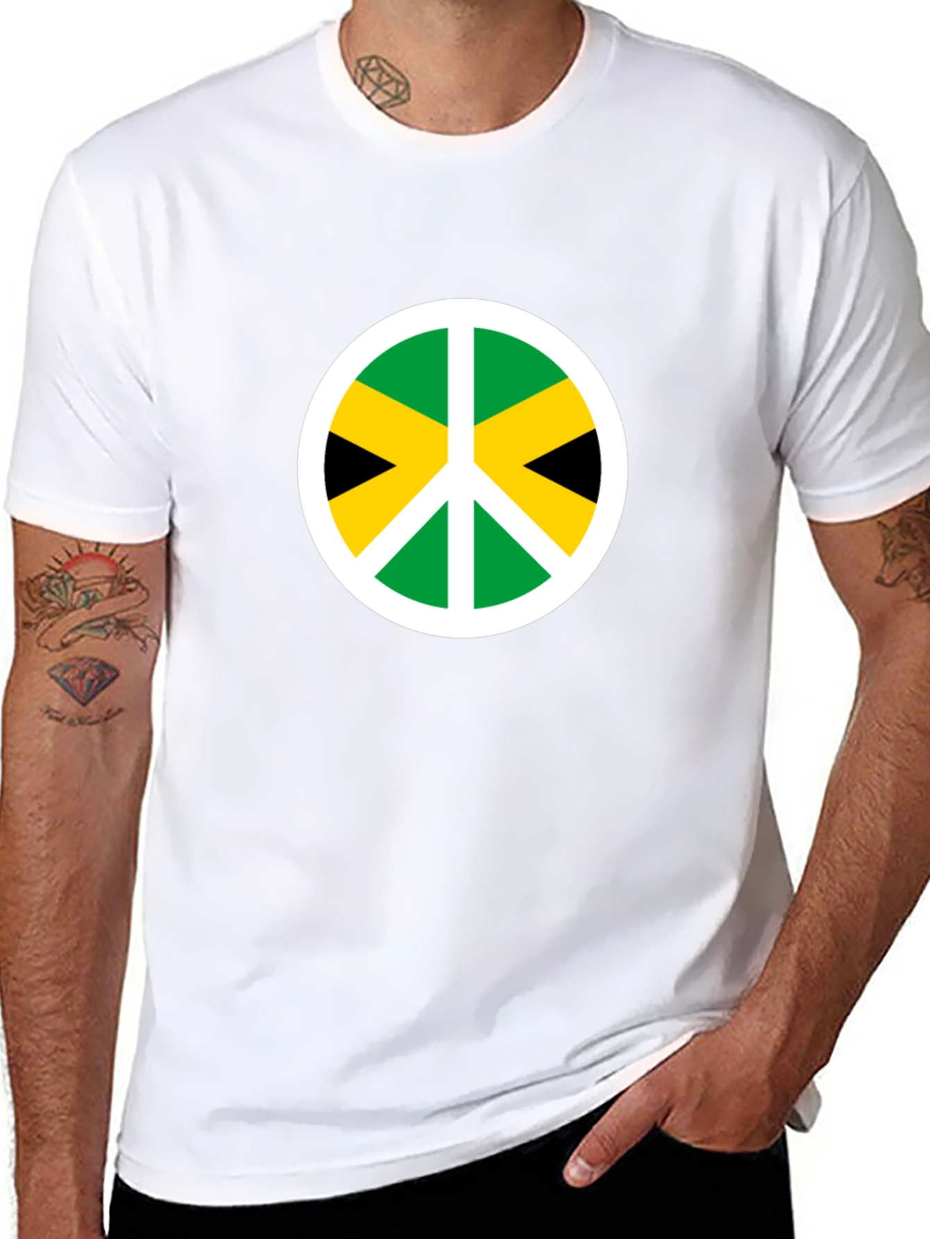 Jamaica Peace Sign T-Shirt - Black