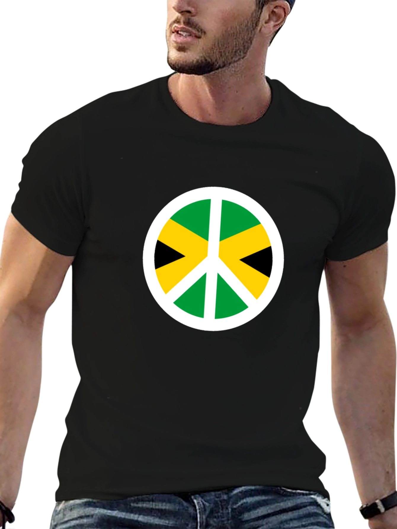 Jamaica Peace Sign T-Shirt - Black