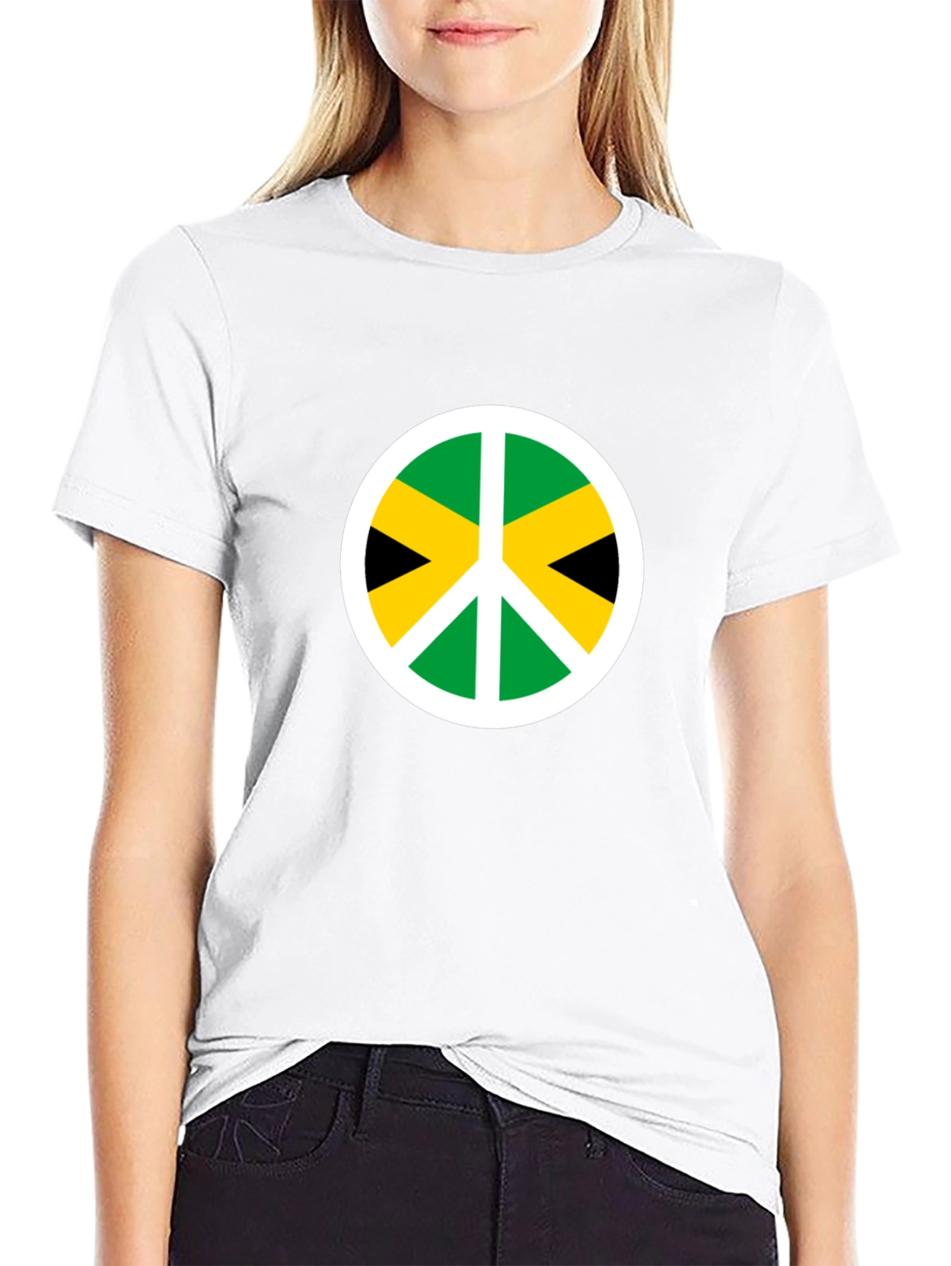 Jamaica Peace Sign T-Shirt - Black