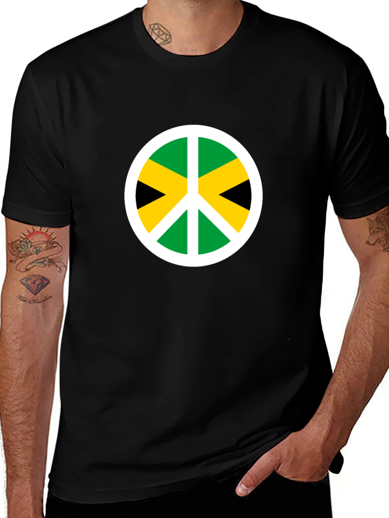 Jamaica Peace Sign T-Shirt - Black