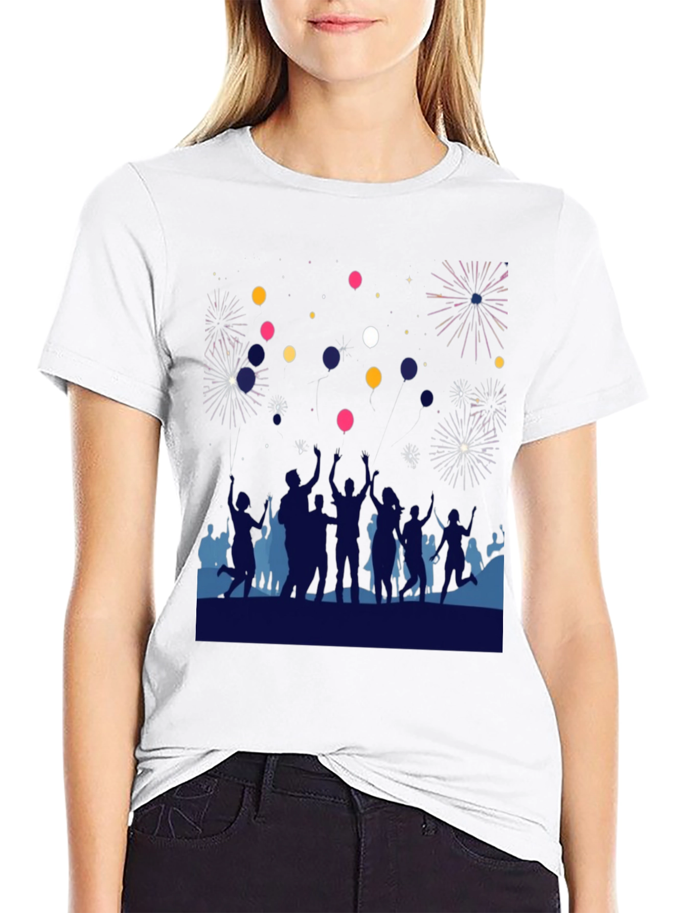 Celebration T-Shirt - Fireworks & Balloons