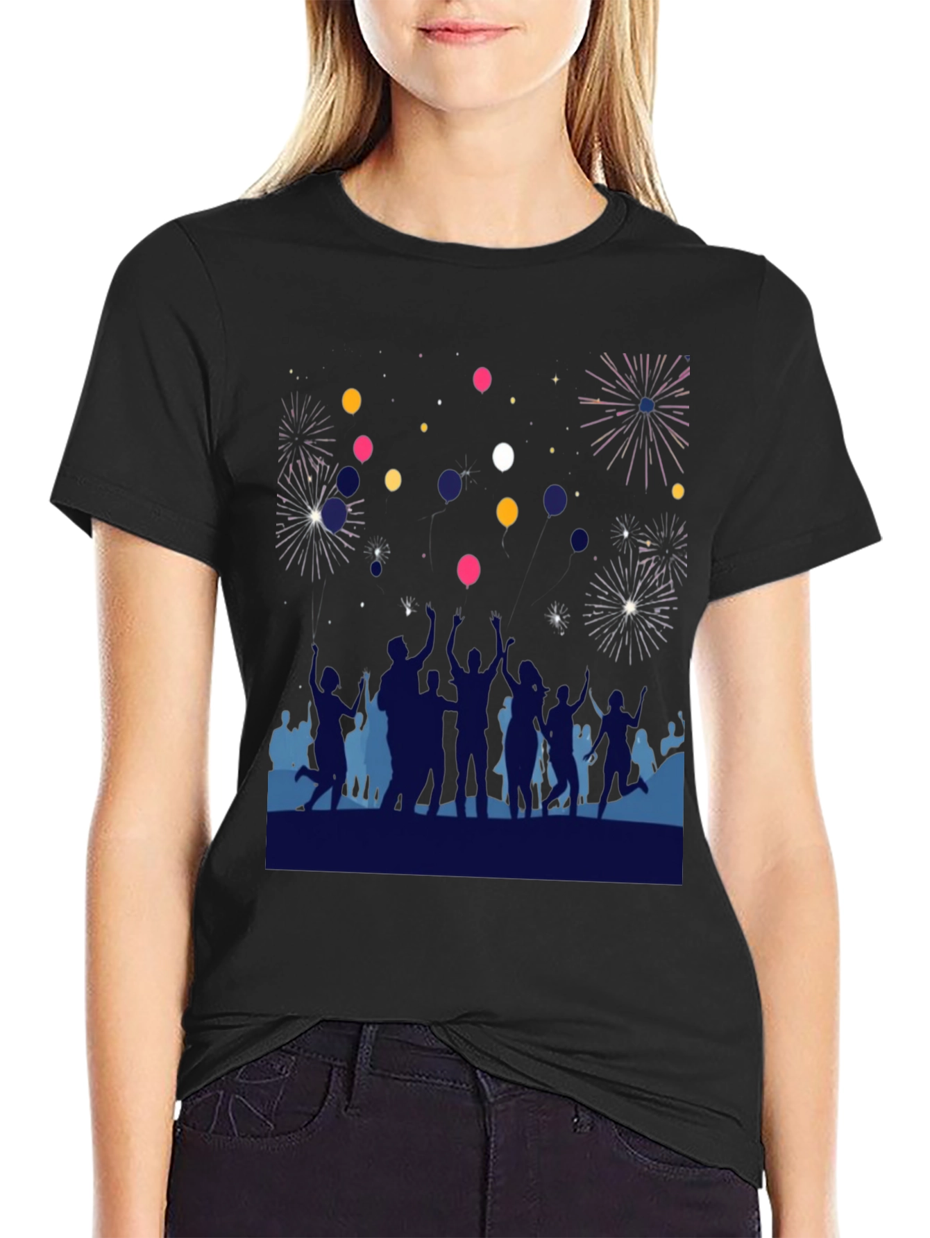 Celebration T-Shirt - Fireworks & Balloons