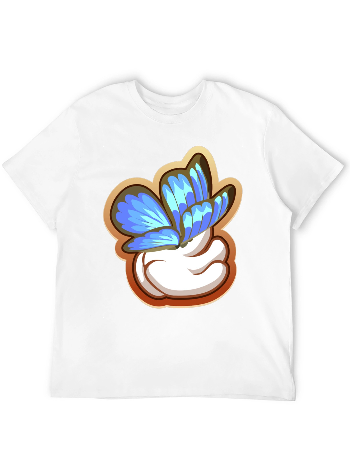 Butterfly Cartoon Graphic Black T-Shirt
