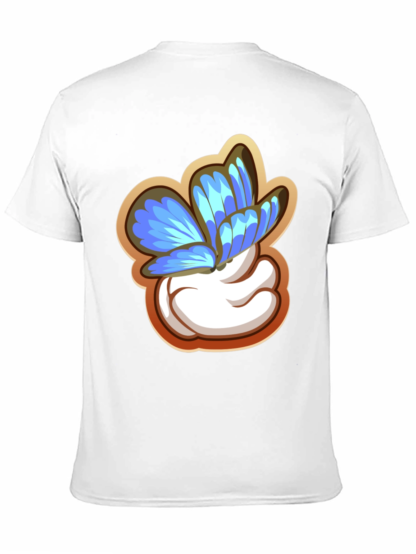 Butterfly Cartoon Graphic Black T-Shirt