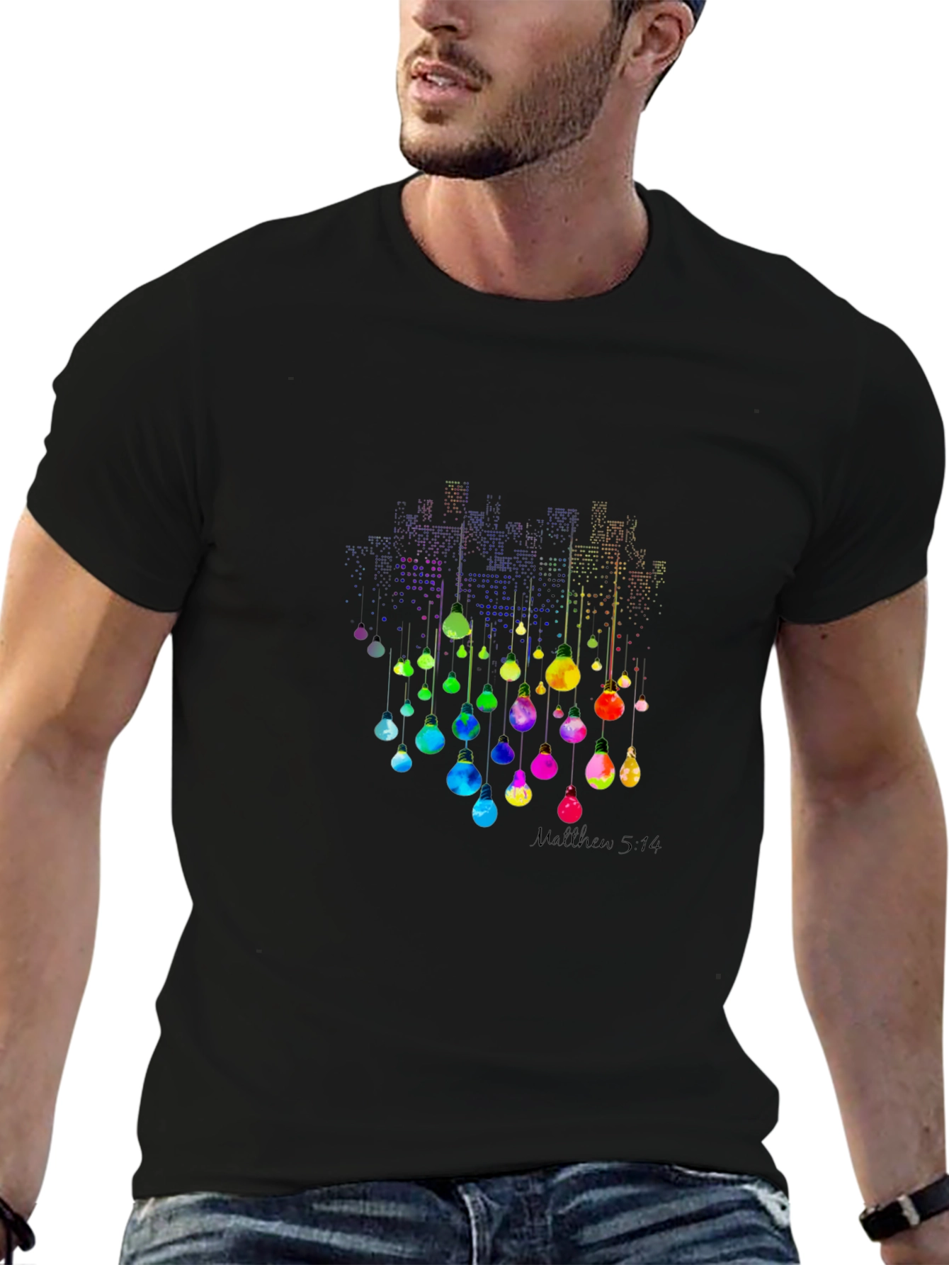 City Lights Graphic Tee - Mens Black T-Shirt