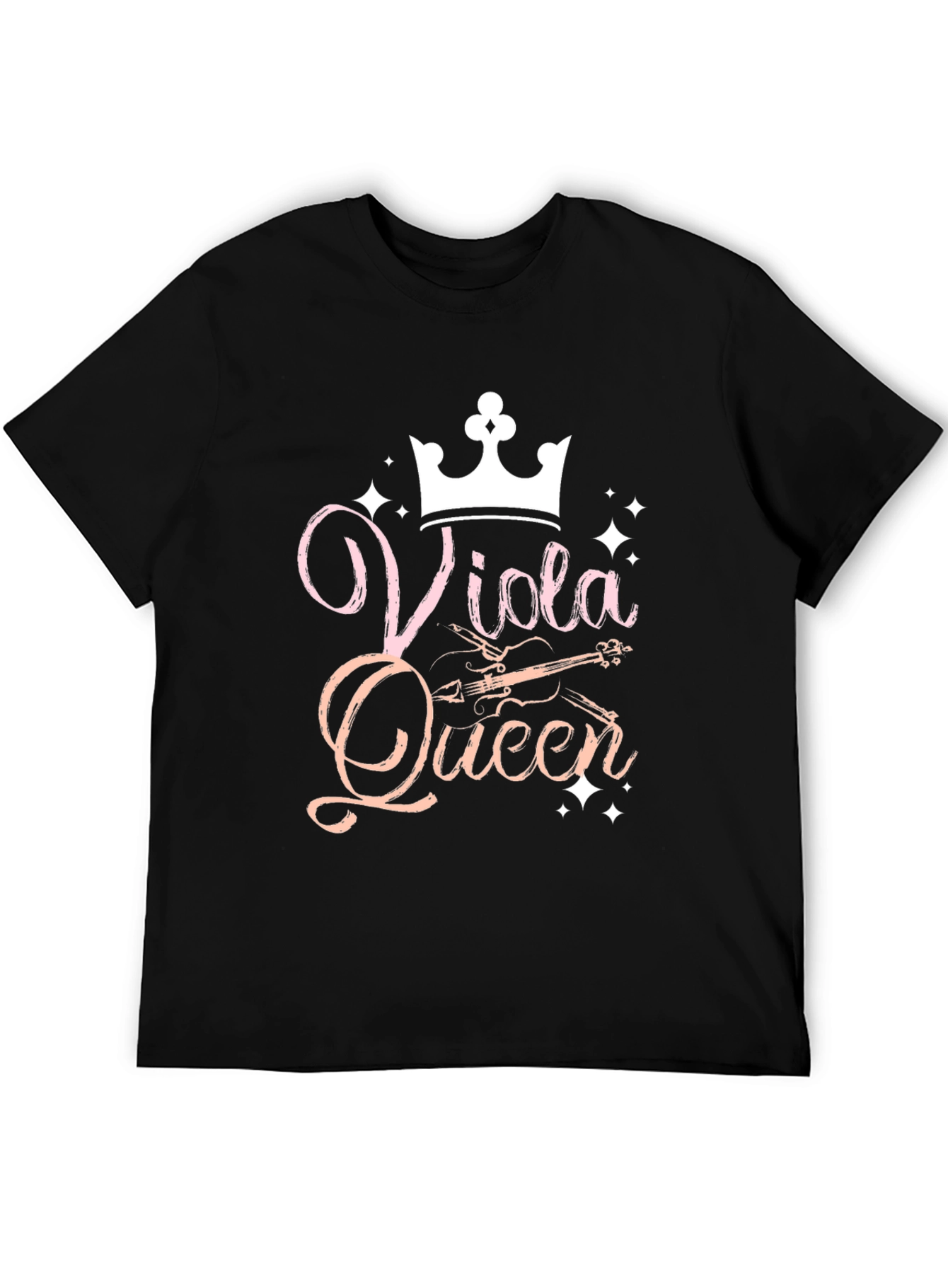 Viola Queen Black T-Shirt Musical Instrument Apparel