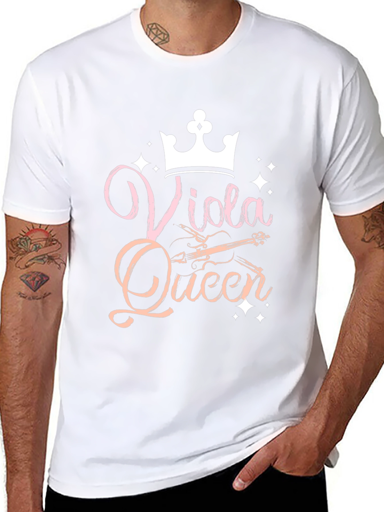 Viola Queen Black T-Shirt Musical Instrument Apparel
