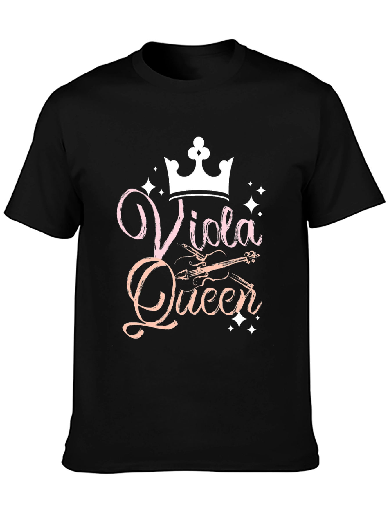Viola Queen Black T-Shirt Musical Instrument Apparel