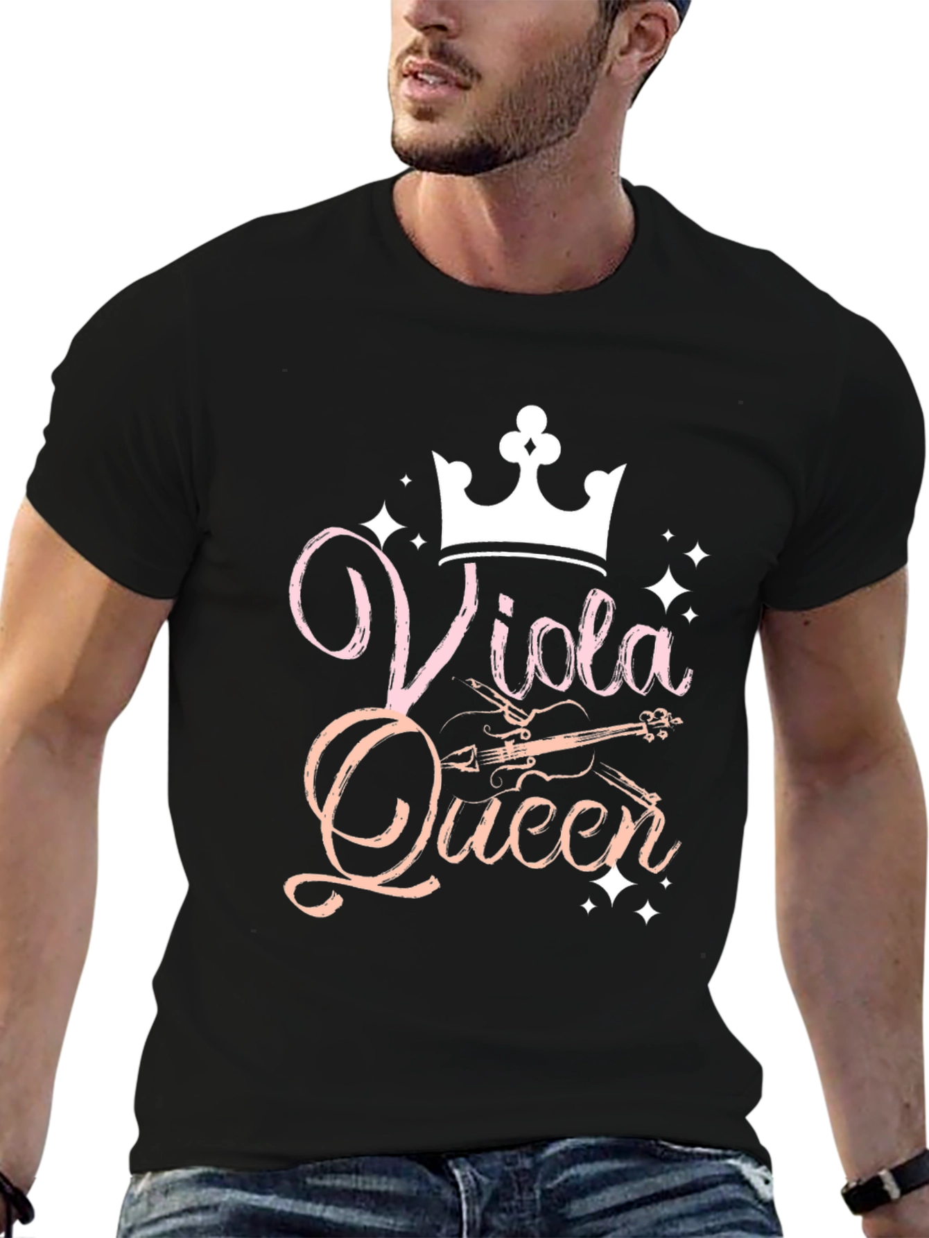 Viola Queen Black T-Shirt Musical Instrument Apparel