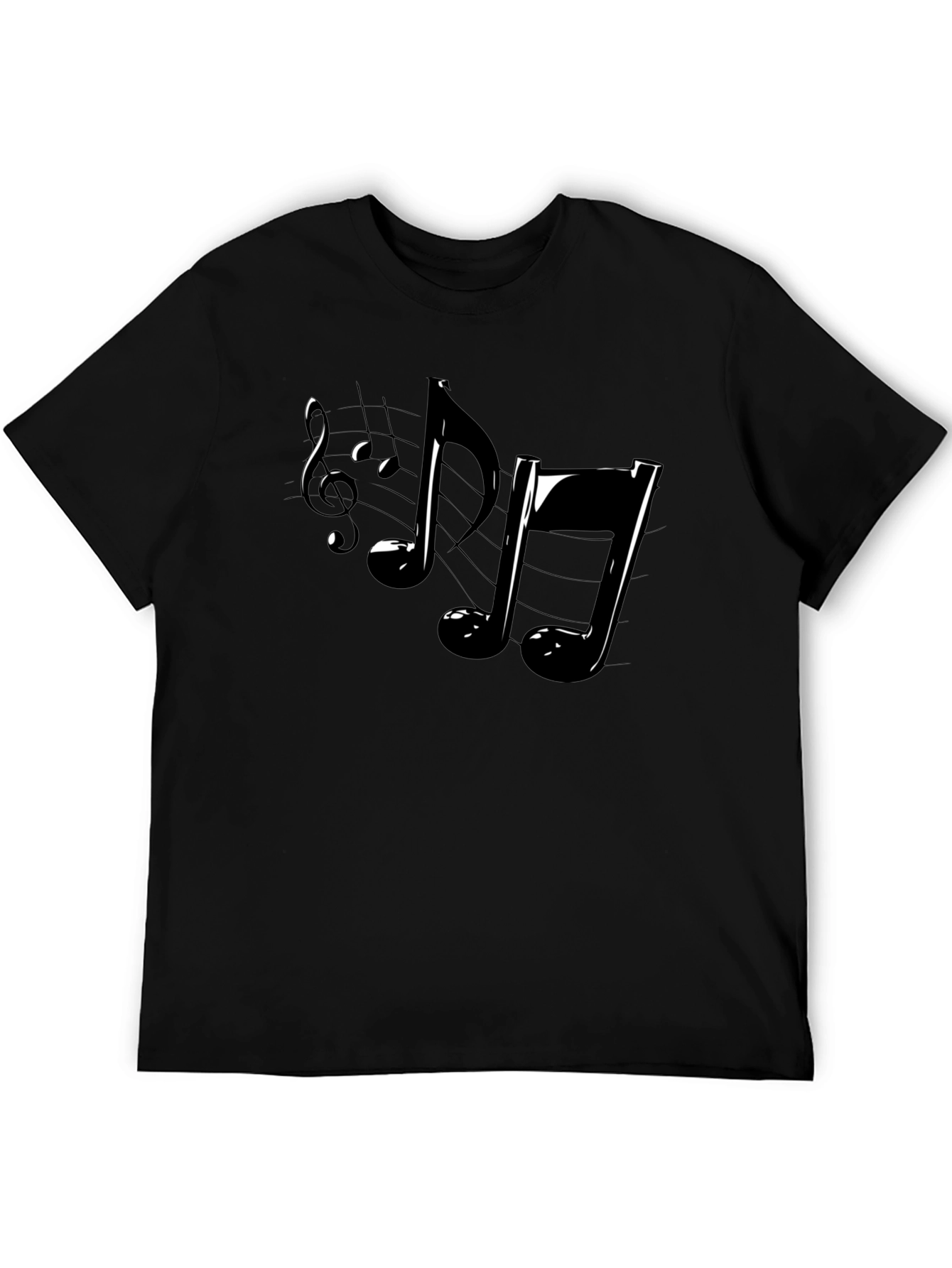 Musical Notes Black T-Shirt