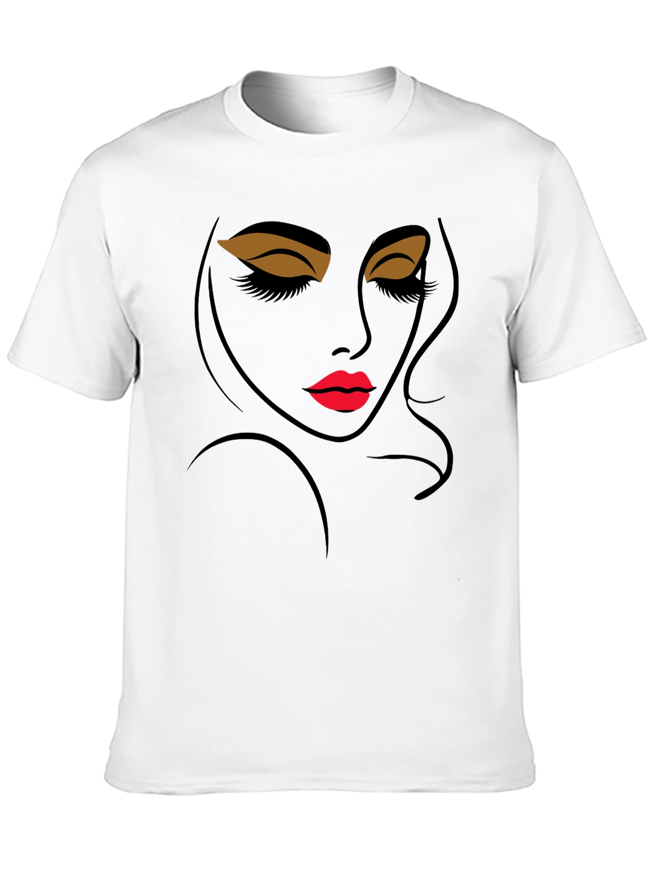 Modern Artistic Womans Face Black Graphic Tee