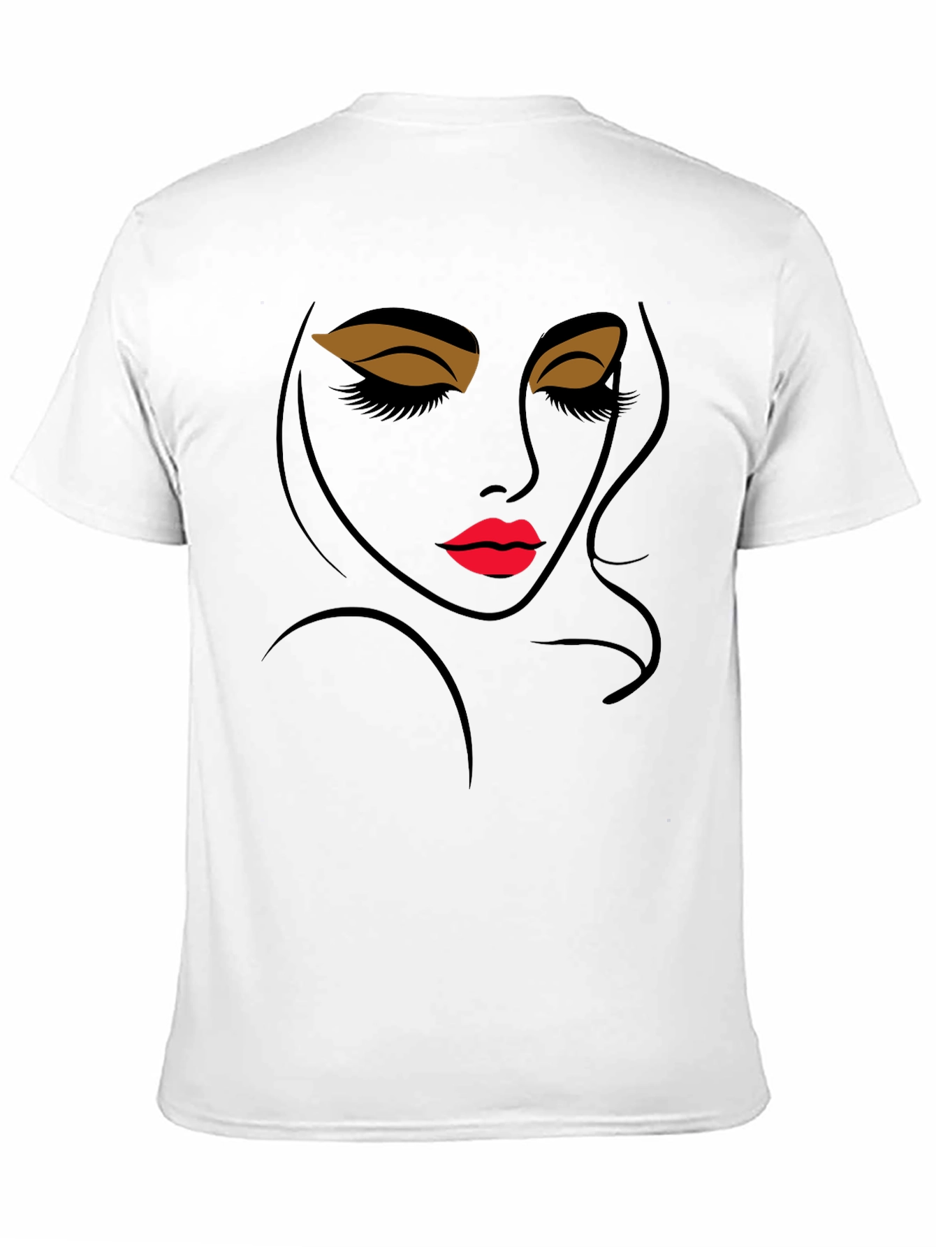 Modern Artistic Womans Face Black Graphic Tee
