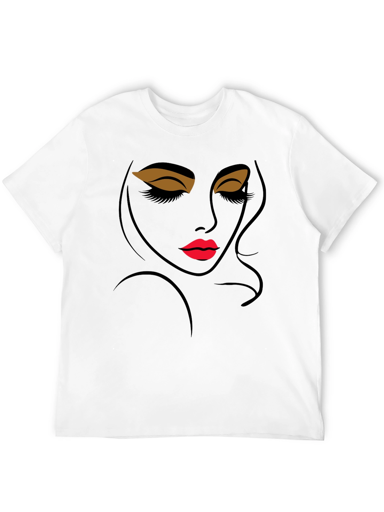 Modern Artistic Womans Face Black Graphic Tee