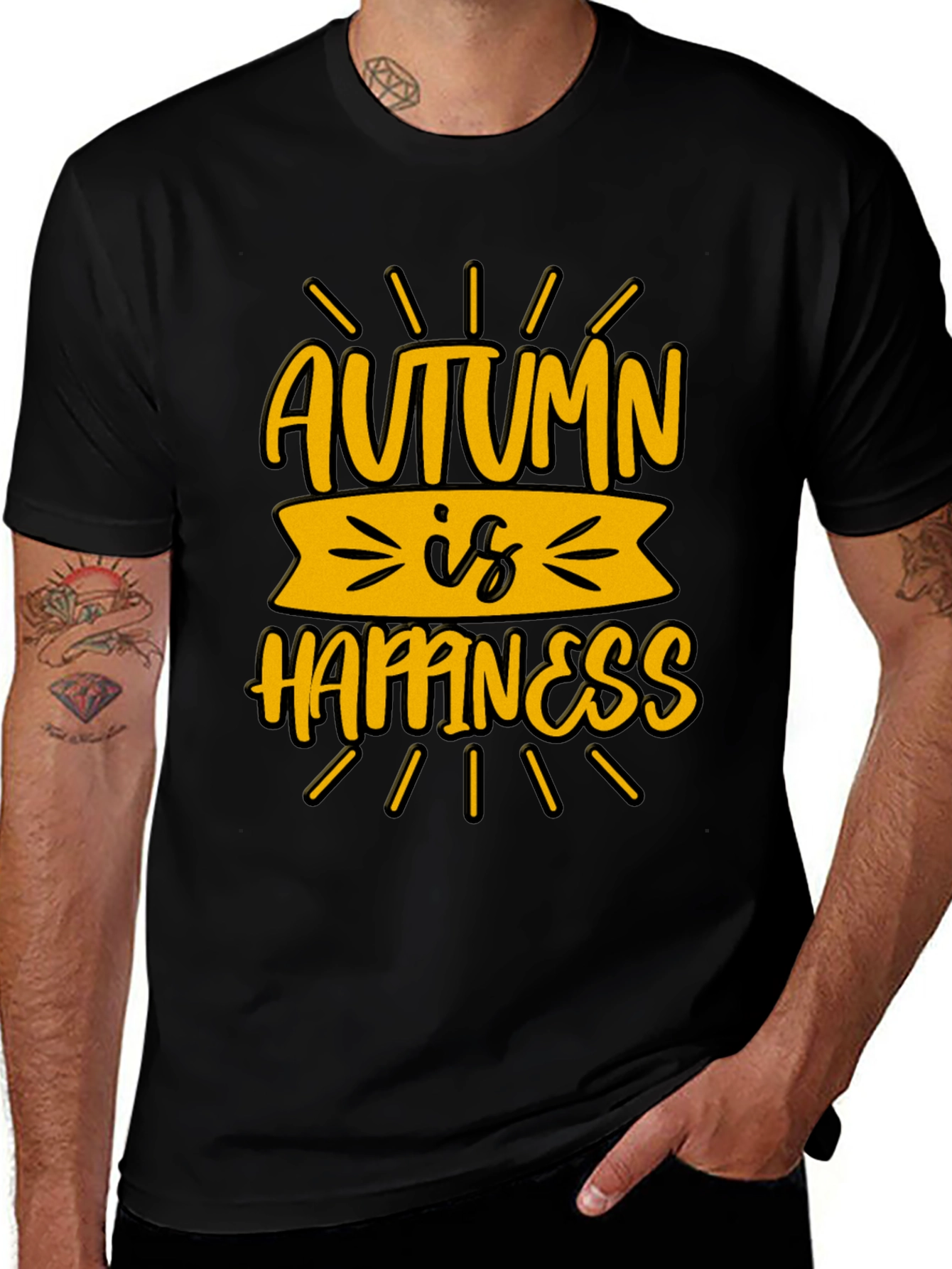 Autumn Happiness T-Shirt Fall Vibes Tee