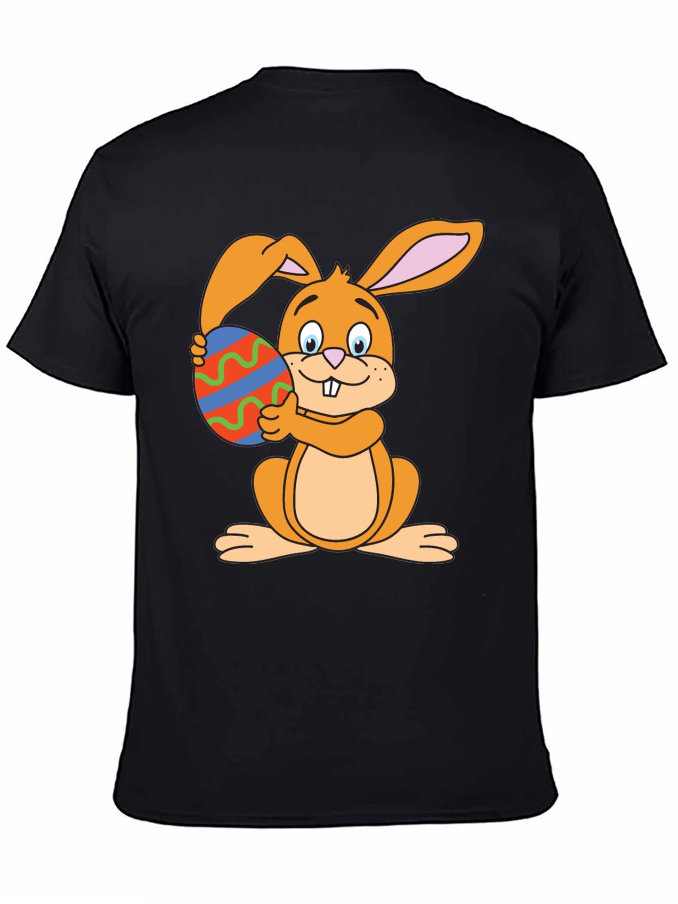 Easter Bunny T-Shirt - Cartoon Rabbit Holding Egg