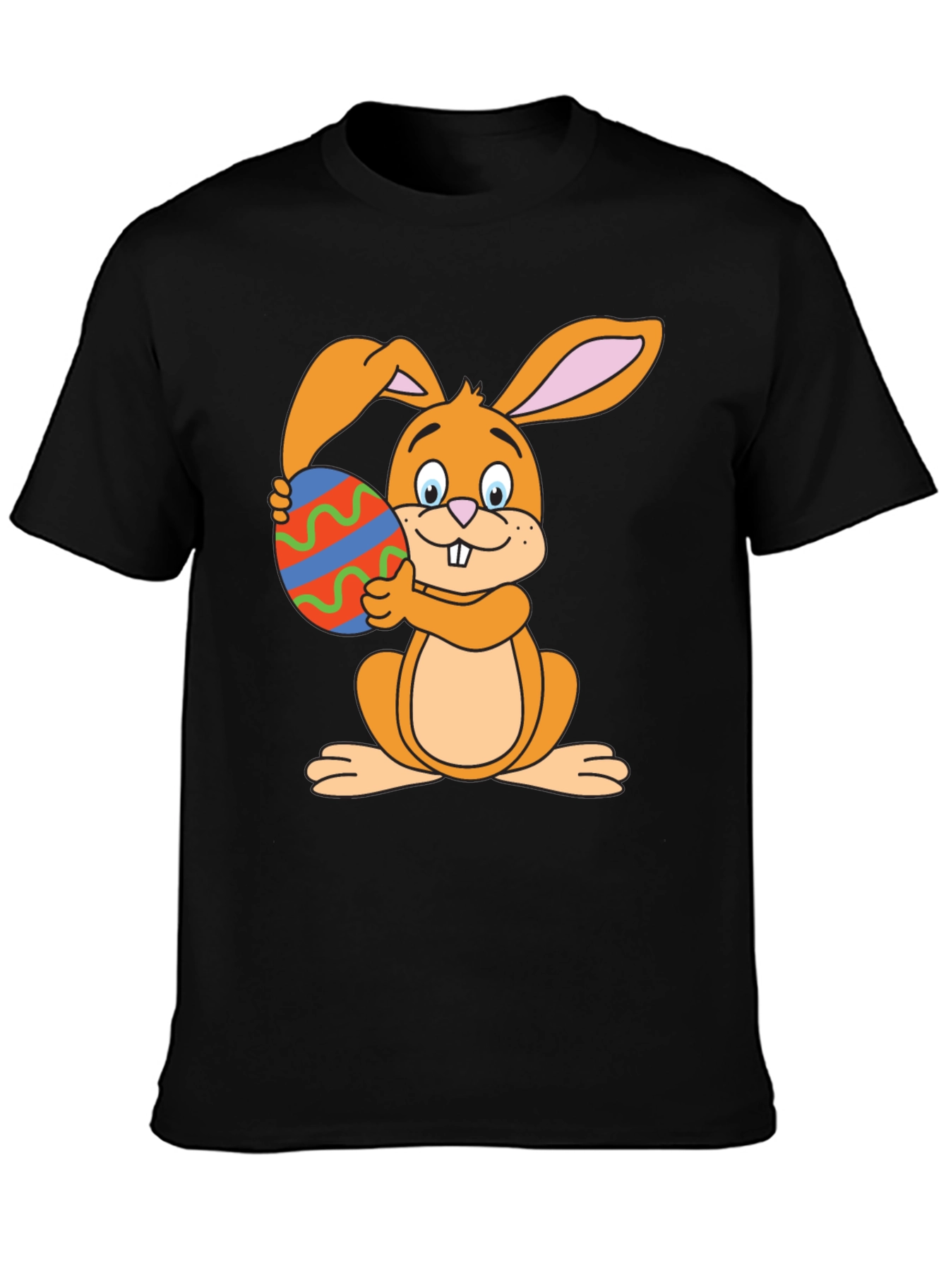 Easter Bunny T-Shirt - Cartoon Rabbit Holding Egg