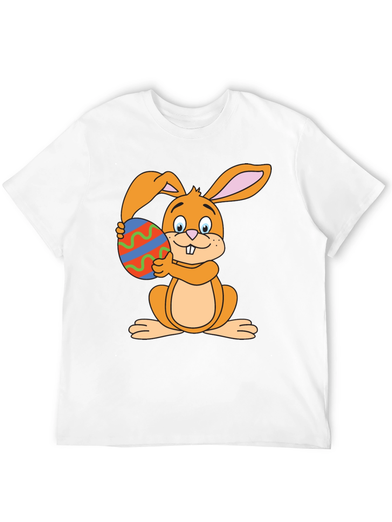 Easter Bunny T-Shirt - Cartoon Rabbit Holding Egg